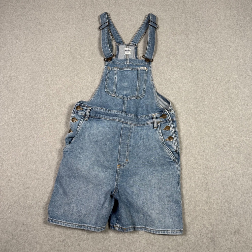 Lee Workwear Denim 90s Shortalls Medium Blue Wash Bib Overalls Country Rodeo